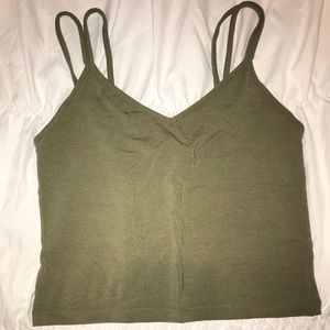 Forever 21 olive green double strap tank top